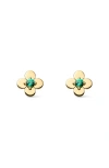 Ana Luisa Solid Yellow Gold Mini Flower Studs In Pink