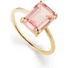 Ana Luisa Solid Yellow Gold Light Pink Sapphire Spritz Ring In Pink