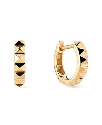Ana Luisa Solid Yellow Gold Pyramid Huggie Hoops Earrings