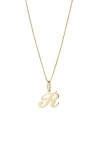 Ana Luisa Solid Yellow Gold Script Letter Necklace In Gold