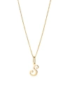 Ana Luisa Solid Yellow Gold Script Letter Necklace In Gold