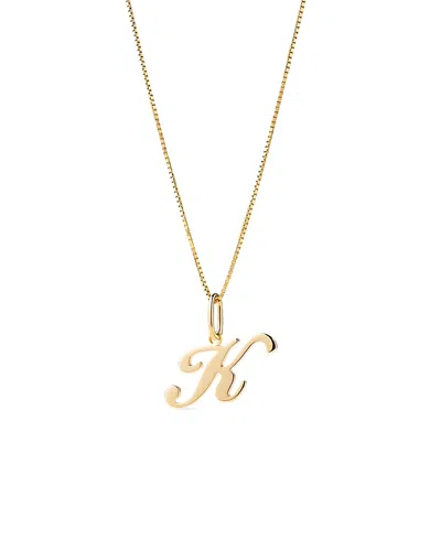 Ana Luisa Solid Yellow Gold Script Letter Necklace