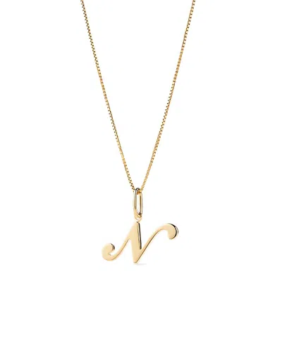 ANA LUISA SOLID YELLOW GOLD SCRIPT LETTER NECKLACE