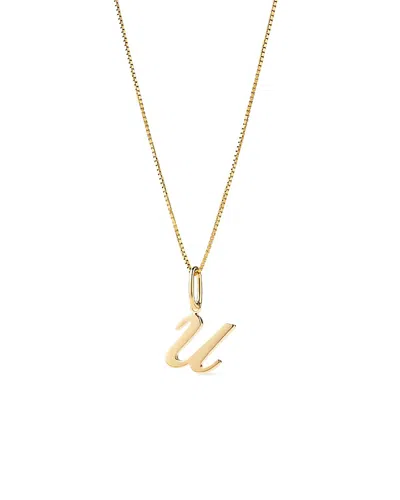 ANA LUISA SOLID YELLOW GOLD SCRIPT LETTER NECKLACE