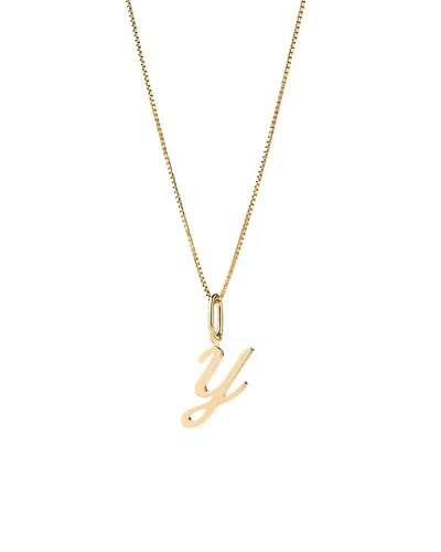 ANA LUISA SOLID YELLOW GOLD SCRIPT LETTER NECKLACE