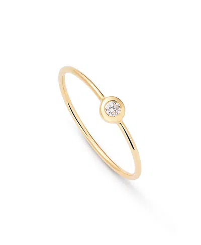 Ana Luisa Solid Yellow Gold Solo Diamond Stacking Ring