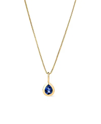Ana Luisa Solid Yellow Gold Teardrop Charm Necklace In Blue