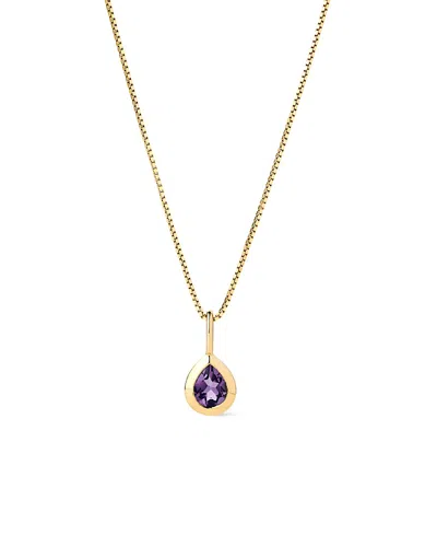 Ana Luisa Solid Yellow Gold Teardrop Charm Necklace