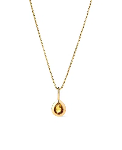 Ana Luisa Solid Yellow Gold Teardrop Charm Necklace