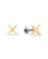 Ana Luisa Solid Yellow Gold X Flatback Studs In Multi