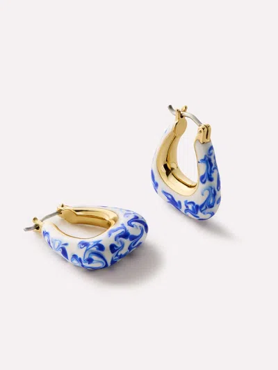 Ana Luisa Statement Earrings In Marble Blue/gold