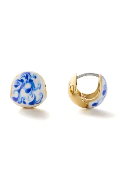 Ana Luisa Statement Earrings In Marble Blue/gold