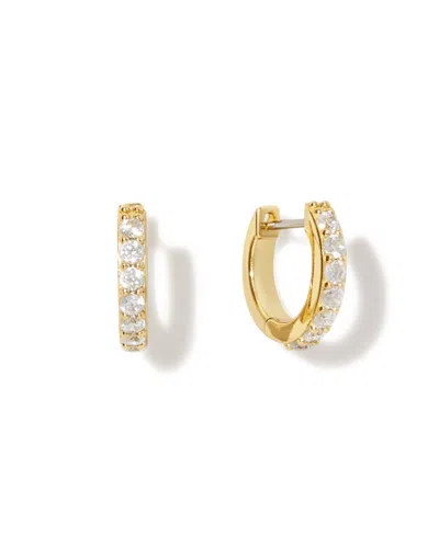 Ana Luisa Suzanne Medium Pave Huggie Hoops In Gold
