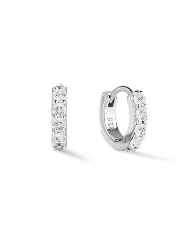 Ana Luisa Suzanne Sterling Silver And Cubic Zirconia Huggie Hoop Earrings
