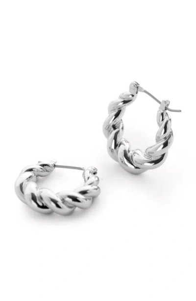 Ana Luisa Twisted Hoop Earrings In Silver