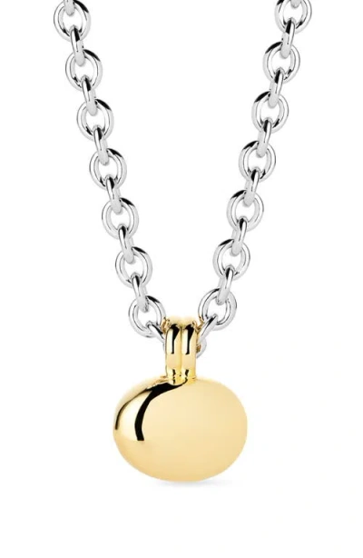 Ana Luisa Two-tone Pebble Pendant Necklace In Orange