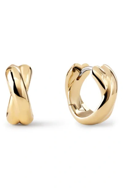 Ana Luisa Violet Huggie Hoop Earrings In Gold