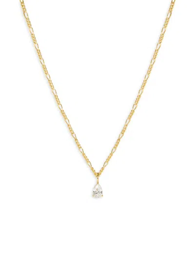 Ana Luisa Women's Juliana 14k Goldplated & Cubic Zirconia Pendant Figaro Chain Necklace In Brass