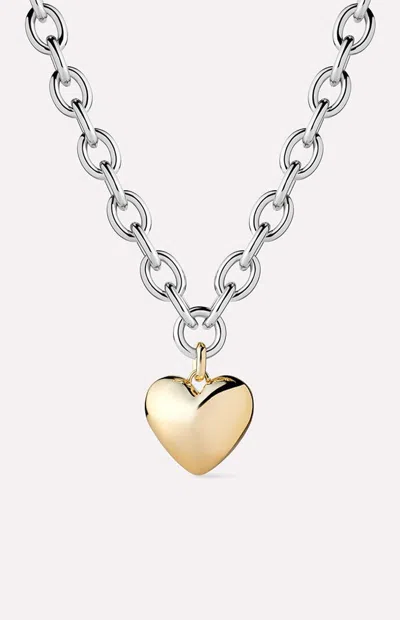 Ana Luisa Women's Lev Bold Two Tone Heart Necklace In Gold And Silver