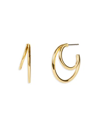 Ana Luisa Women's Scarlett 14k Goldplated & Cubic Zirconia Medium Double Hoop Earrings In Brass