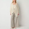 Ana Open Knit Wrap In Gray