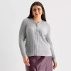 Ana Plus Womens Crew Neck Long Sleeve Pullover Sweater In Gray