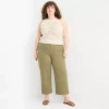 Ana Plus Womens Highest Rise Straight Fit Cropped Pant In Green