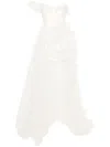 Ana Radu Asymetric Ruffled Gown In White