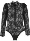 Ana Radu Chantilly Lace Bodysuit In Black