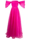 Ana Radu Corset-style Organza Maxi Dress In Pink
