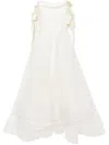 Ana Radu Crepe Flared Midi Dress In Neutrals