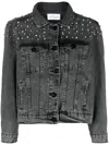 Ana Radu Crystal-embellished Denim Jacket In Grey
