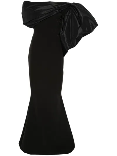 Ana Radu Draped-detailed Gown In Black