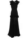 Ana Radu Floral-appliqué Dress In Black