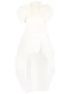 Ana Radu Floral-appliqué Organza Layered Dress In White