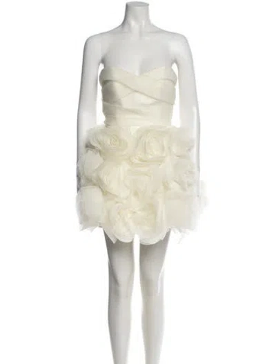 Pre-owned Ana Radu Floral Print Mini Dress In Neutrals