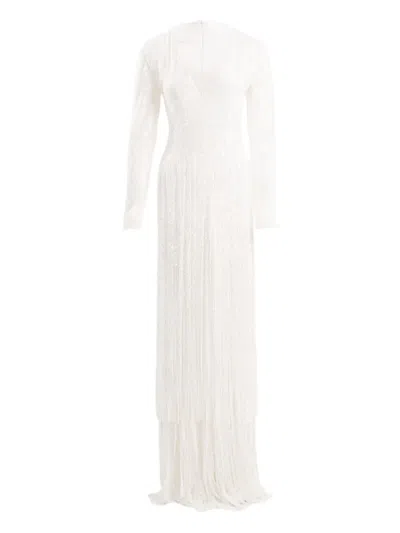 Ana Radu Fringe-detailed Maxi Dress In White