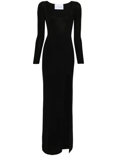 Ana Radu Long-sleeve Knitted Dress In Black