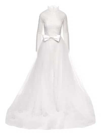 Ana Radu Lace Ball Gown In White