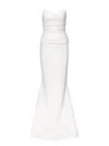 Ana Radu Lace-embellished Ruched Gown In White