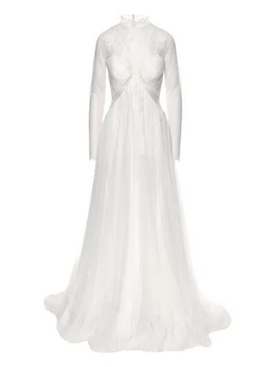 Ana Radu Lace-panelled Maxi Dress In White
