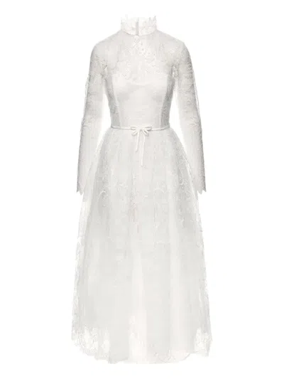 Ana Radu Lace-pattern Midi Dress In White