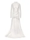 Ana Radu Lace-patterned Long-sleeve Gown In White