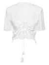 Ana Radu Lace-trimmed Cinched Top In White