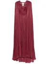 Ana Radu Layered Plissé Gown In Red
