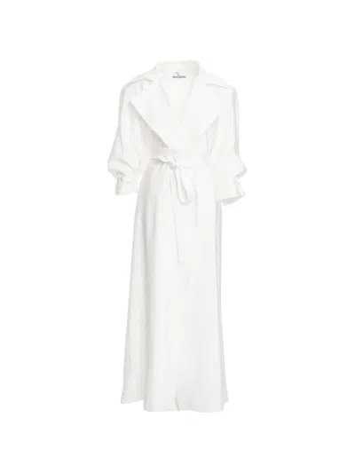 Ana Radu Lumiere Belted Trench Coat In White