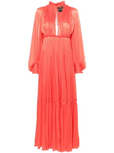 Ana Radu Metallic-finish Dress In Orange