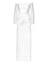 Ana Radu Off-shoulder Lace Gown In White