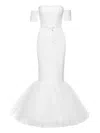 Ana Radu Off-shoulder Mermaid Gown In White