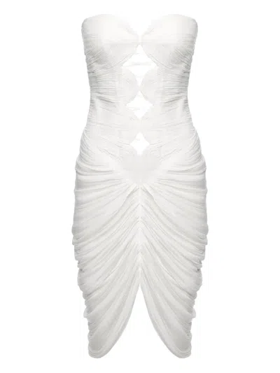 Ana Radu Off-the-shoulder Draped Dress In White